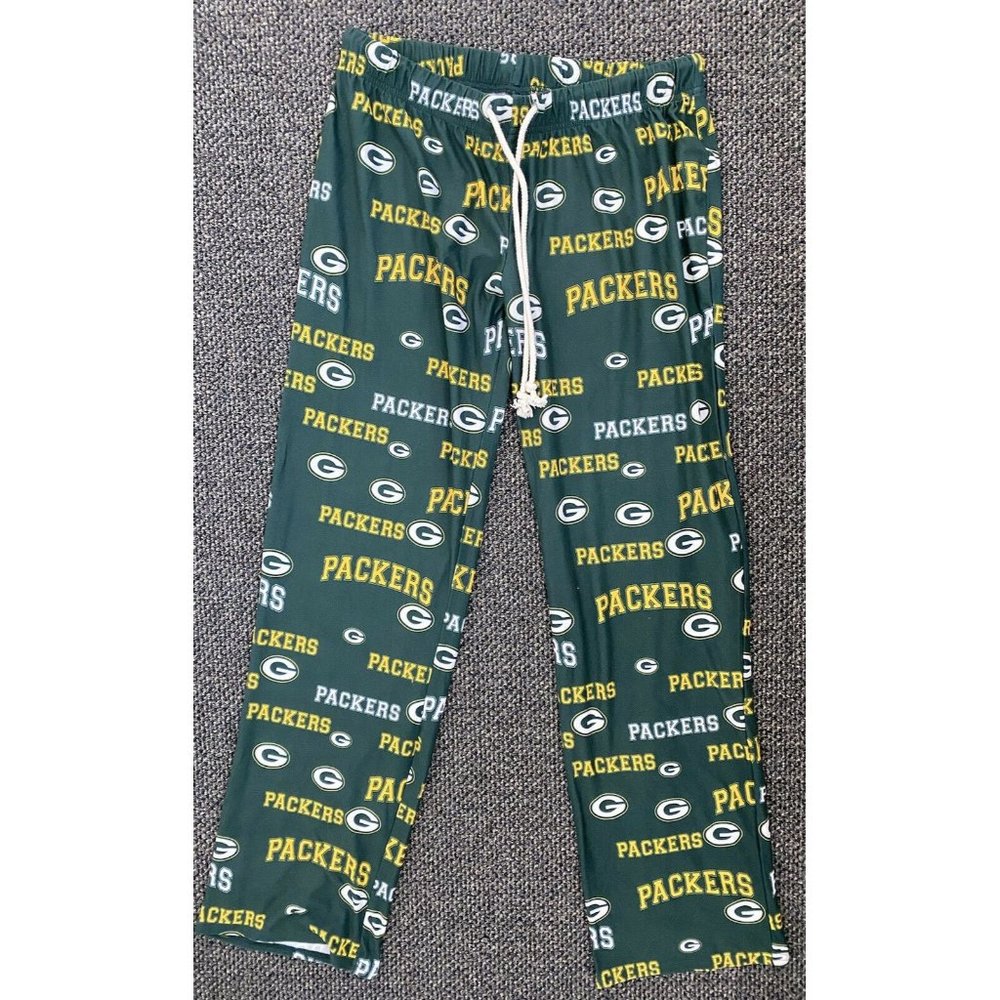 Women's NFL Green Bay Packers Green Logo Pajama Lounge Pants Size Small EUC